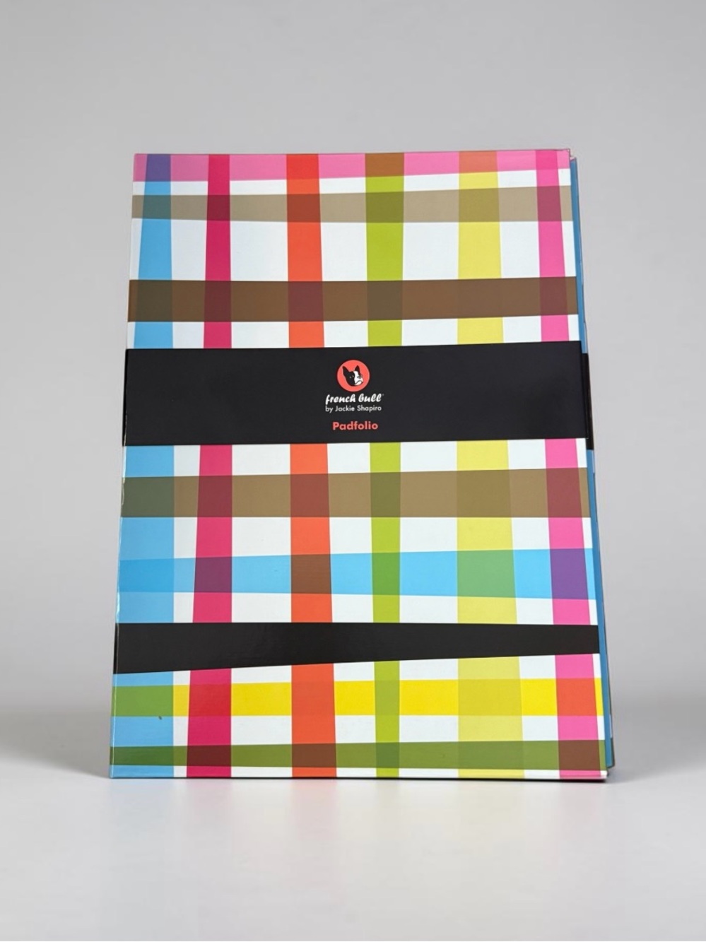 French Bull Padfolio with Multicolor Plaid